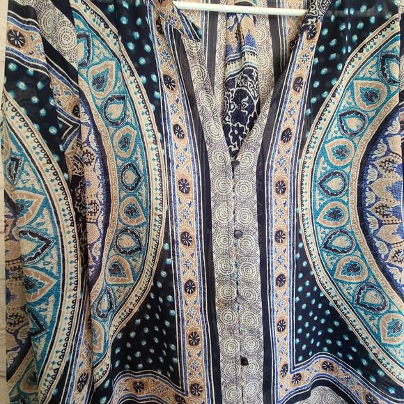 Multicolor Button Front Blouse sz S, Lucky Brand Women's Shirt/Overshirt - Picture 5 of 8